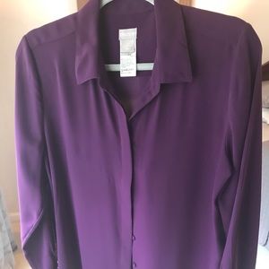 Chico’s Purple Button Up Blouse Size …